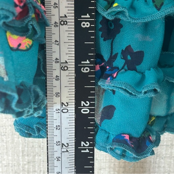 VTG OshKosh BGosh Babydoll  Peplum Turquoise Floral Ruffles Dress 3T Easter - Picture 5 of 7